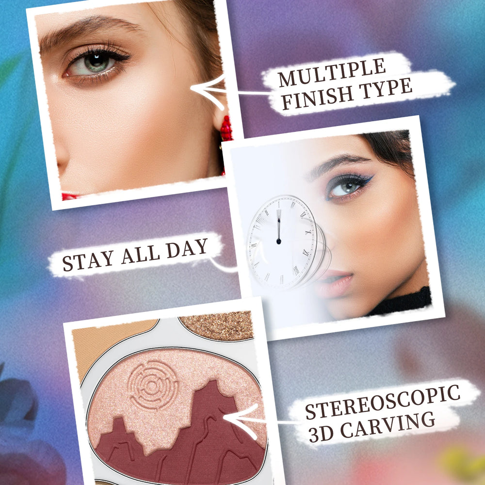 CATKIN Eyeshadow Blush Full Face Matte Shimmer Glitter High Pigmented Face Highlighter Shading Powder