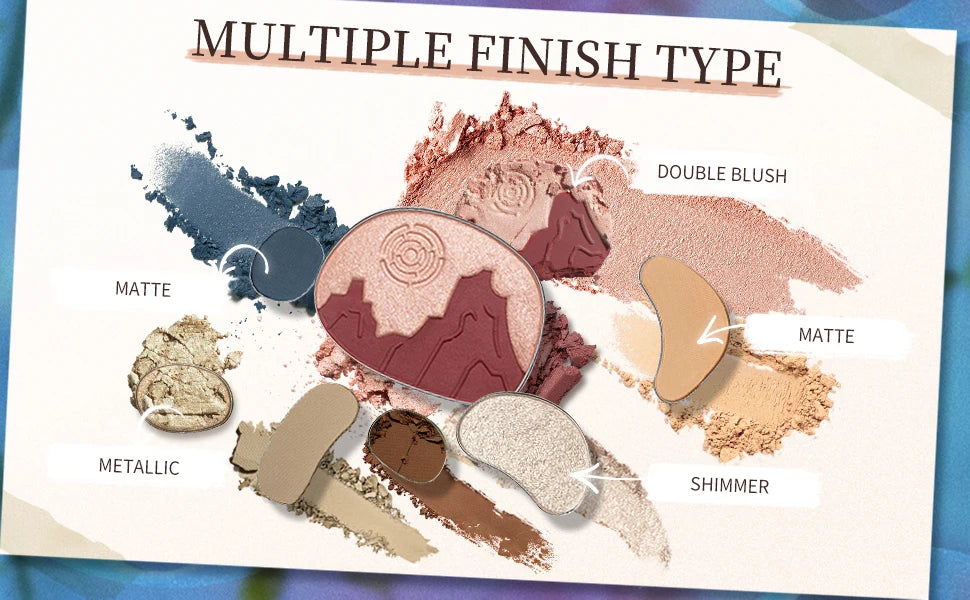 CATKIN Eyeshadow Blush Full Face Matte Shimmer Glitter High Pigmented Face Highlighter Shading Powder