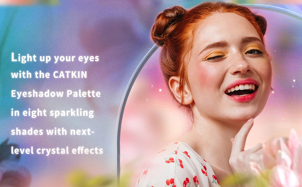 CATKIN Eyeshadow Blush Full Face Matte Shimmer Glitter High Pigmented Face Highlighter Shading Powder